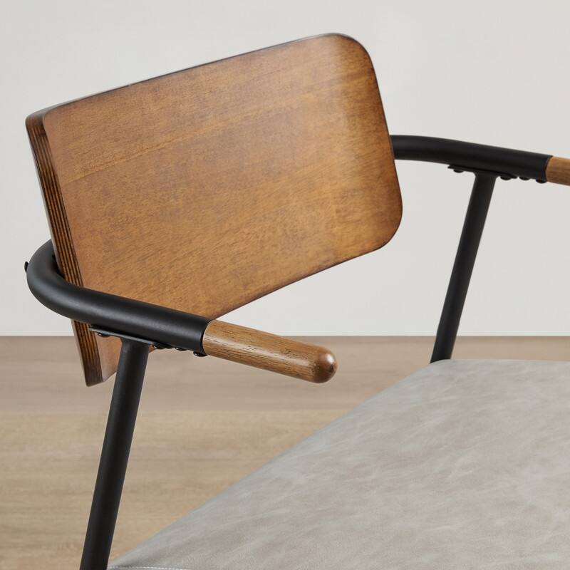 Cassie Upholstered Accent Chair with Metal Frame&Wood Back