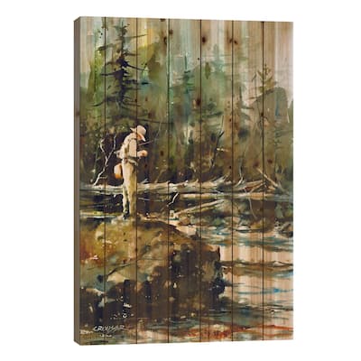 Fishing in the Wild II Print On Wood by Dean Crouser - Multi-Color