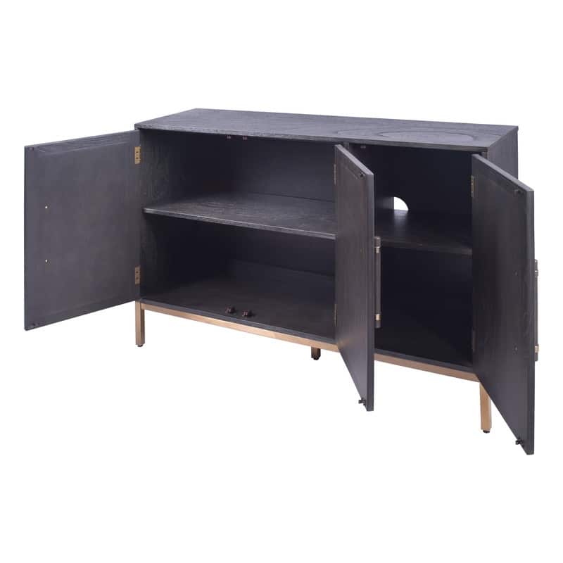 Sophia Antique Black 3 Door Cabinet