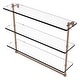 preview thumbnail 5 of 32, Allied Brass 16 Inch Triple Tiered Glass Shelf with Integrated Towel Bar 22 - Brushed Bronze