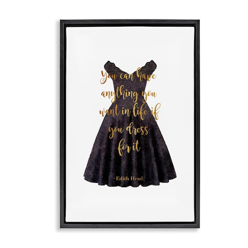 Stupell Dress The Part Fashion Quote Framed Floater Canvas Wall Art Design By Amanda Greenwood - 17 x 25 - Black