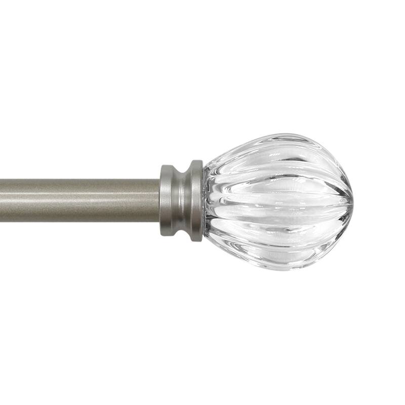 Lumi 5/8" Single Curtain Rod Set (3 Colors) -Acrylic Pumpkin finials
