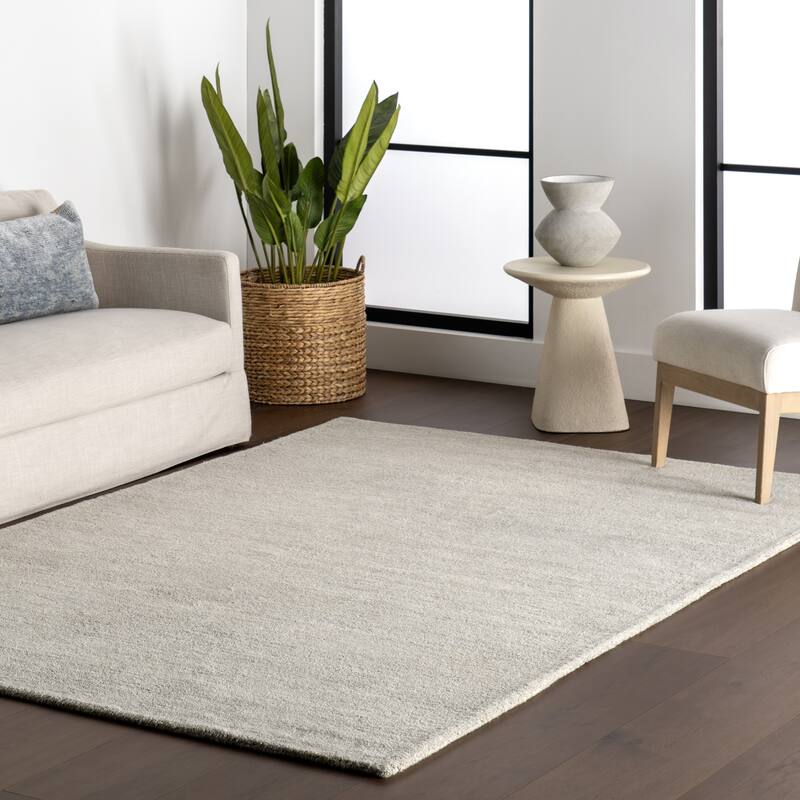 Nuloom Citra Solid Wool Area Rug - 7'6" x 9'6" - Blue Grey