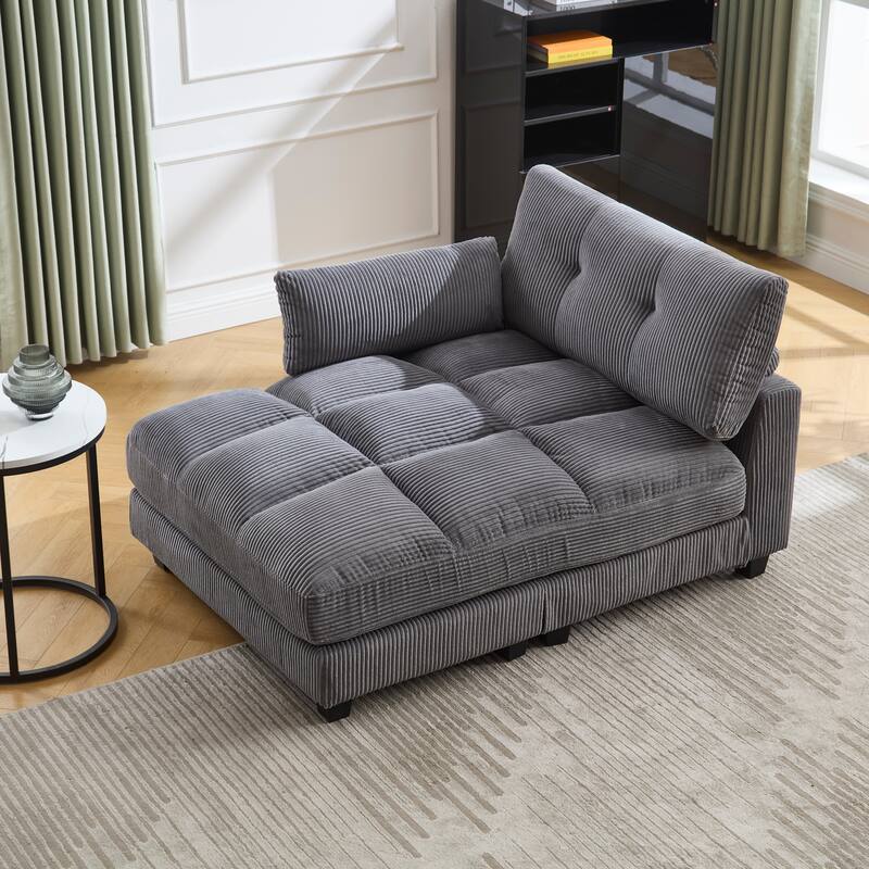 GDFStudio - Corduroy Oversized 44.09" Chaise Sleeper Sofa