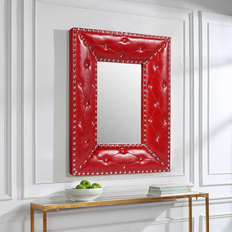 Rectangle Rivet Decorative Wall Hanging Mirror