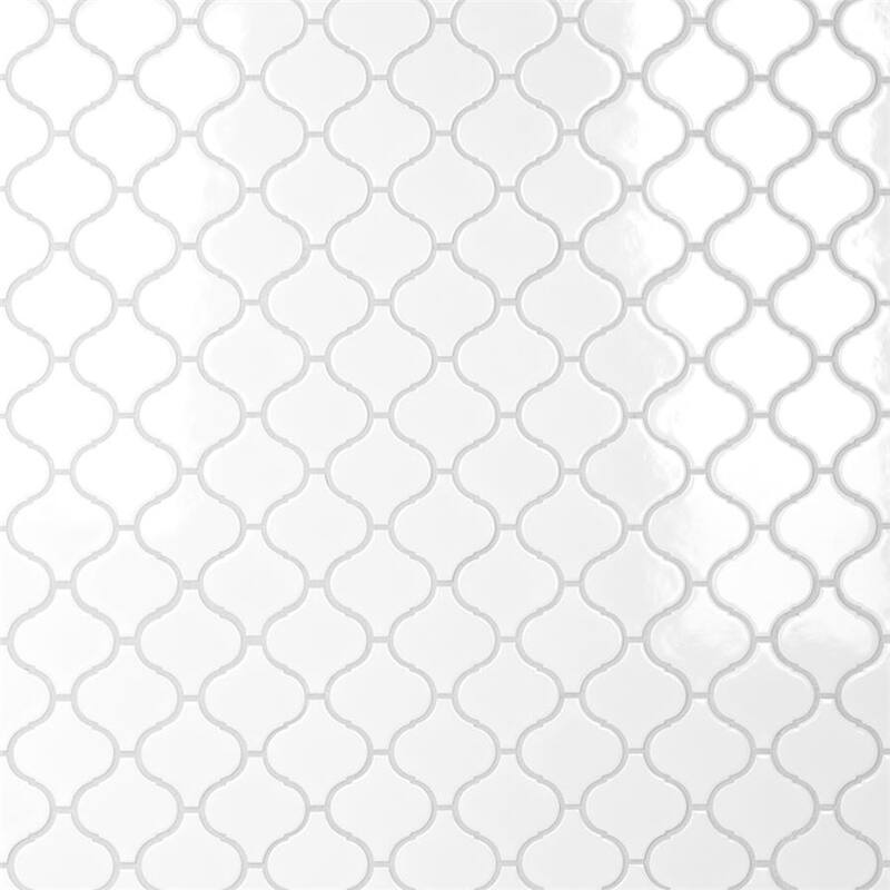 Merola Tile Metro Lantern Glossy White 9-1/2" x 10-3/4" Porcelain Floor and Wall Tile