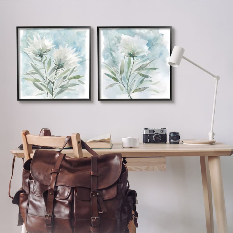 Stupell Soft Spring Flower Still Life White Watercolor Florals 2pc Multi Piece Framed Wall Art Set