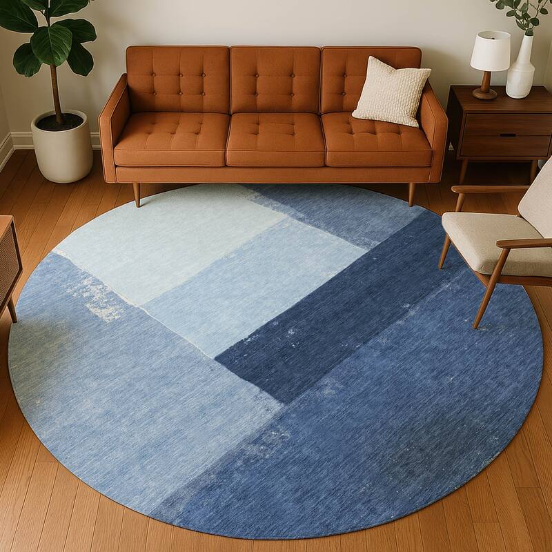 Machine Washable Indoor/ Outdoor Abstract Kraig Chantille Rug
