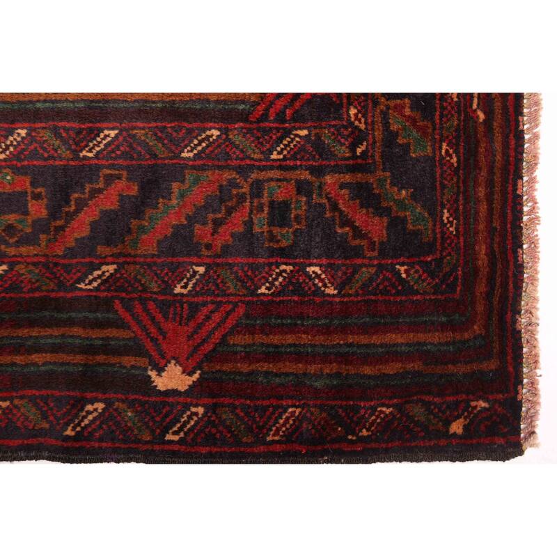 ECARPETGALLERY Hand-knotted Teimani Black, Brown Wool Rug - 3'10 x 6'11