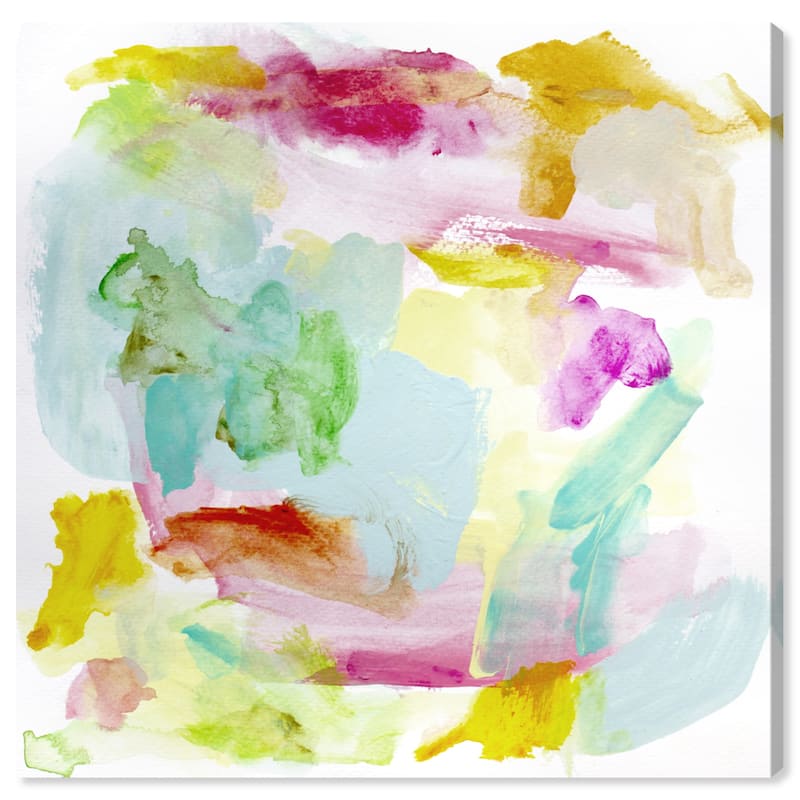 Wynwood Studio Canvas Abstract Splash at the Fields Yellow and Light Blue Modern & Contemporary Wall Art Canvas Print