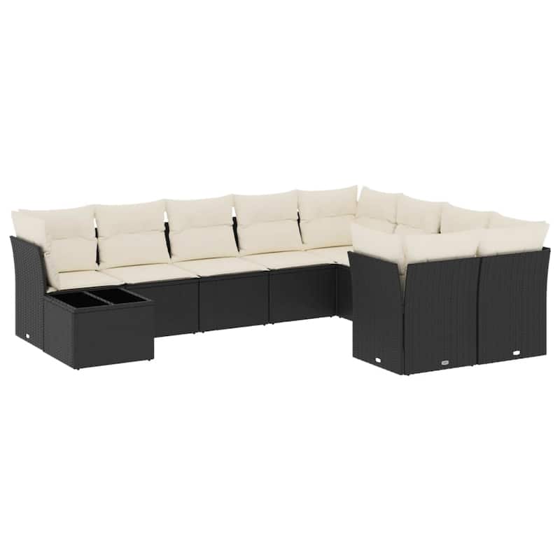 vidaXL Garden Sofa Set Black, Cream - 21.7 x 21.7 x 14.6