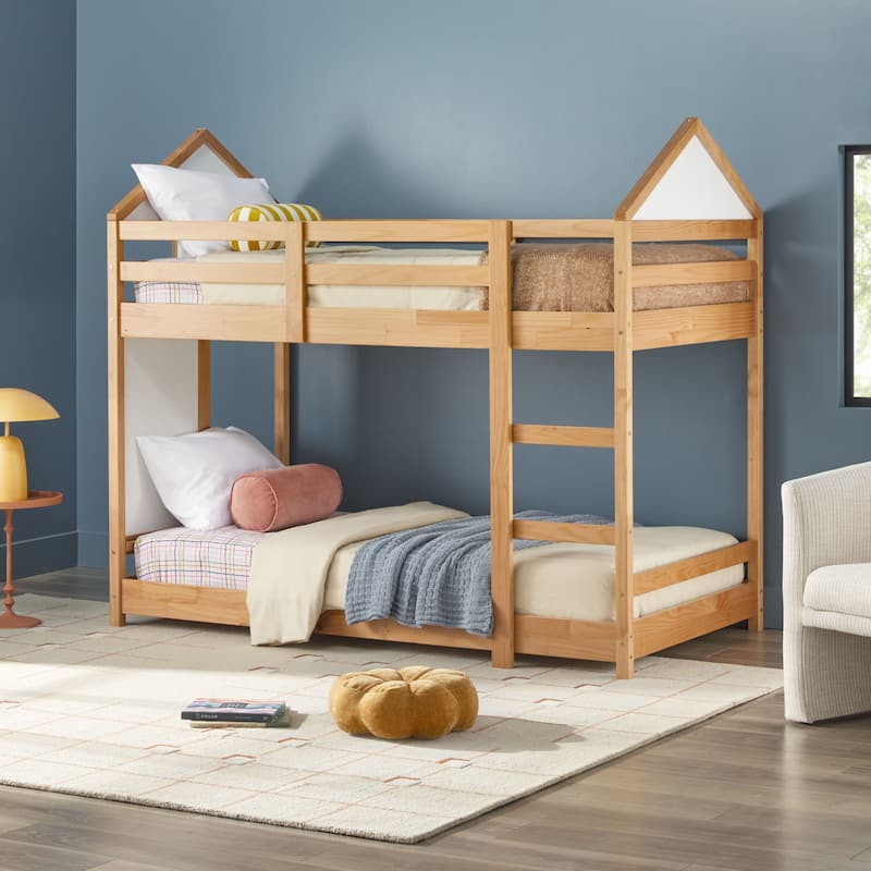 Walker Edison Wood Twin over Twin Bunk Bed