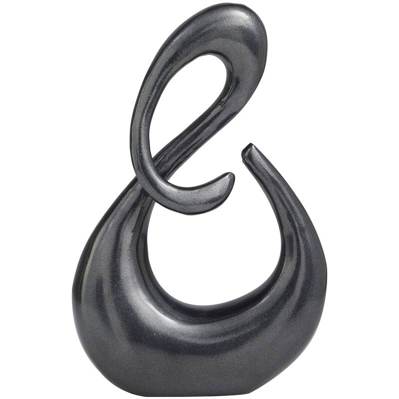 Contemporary Aluminum Metal Swirl Abstract Sculpture - Dark Gray or Gold