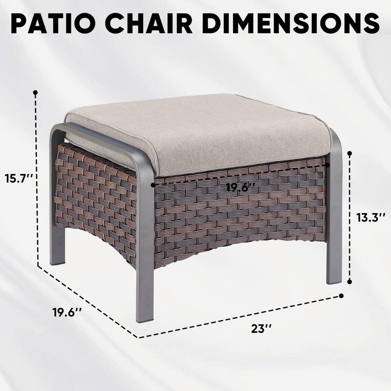 Pocassy Patio Ottomans Outdoor Furniture Ottoman