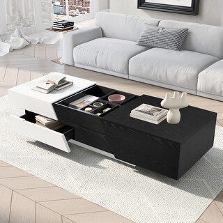 Modern Extendable Sliding Top Coffee Table with Storage - Bed Bath ...