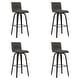 preview thumbnail 42 of 120, Skara Swivel Bar Stool, Upholstered Bar Height Chair with Bentwood Frame Set of 4 - Gray Faux Leather & Black