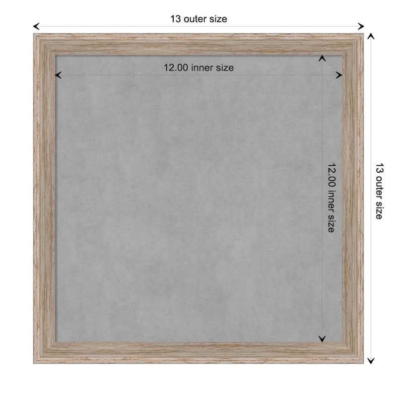 Amanti Art Hardwood Wedge White Wash Framed Magnetic Board - Board Size 12x12