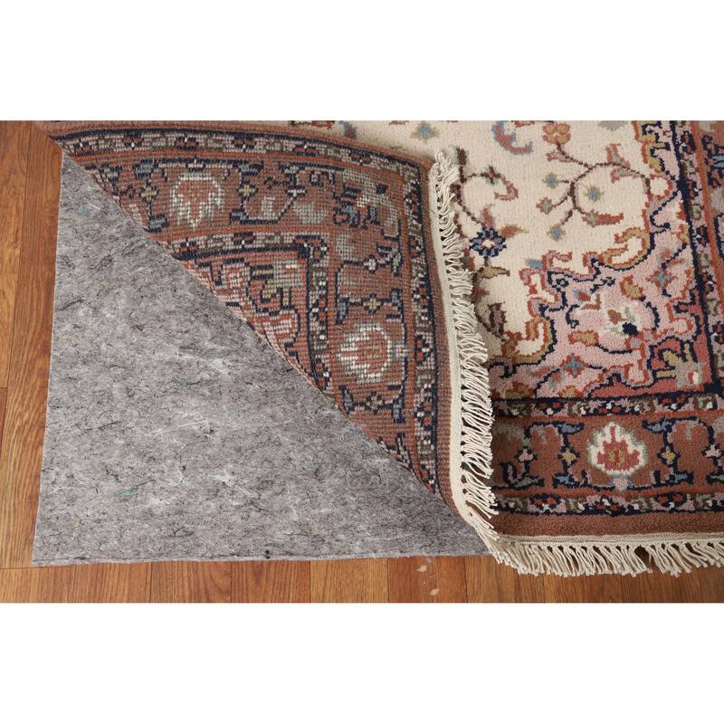 Hand Knotted Oriental 100% Wool Carpet Traditional Medallion Beige & Ivories Sarouk Area Rug - 5' 5'' X 2' 11''