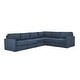 preview thumbnail 3 of 18, Flex Taupe Fabric 6-Seat Sectional with Narrow Arm - 132" x 35" x 102"