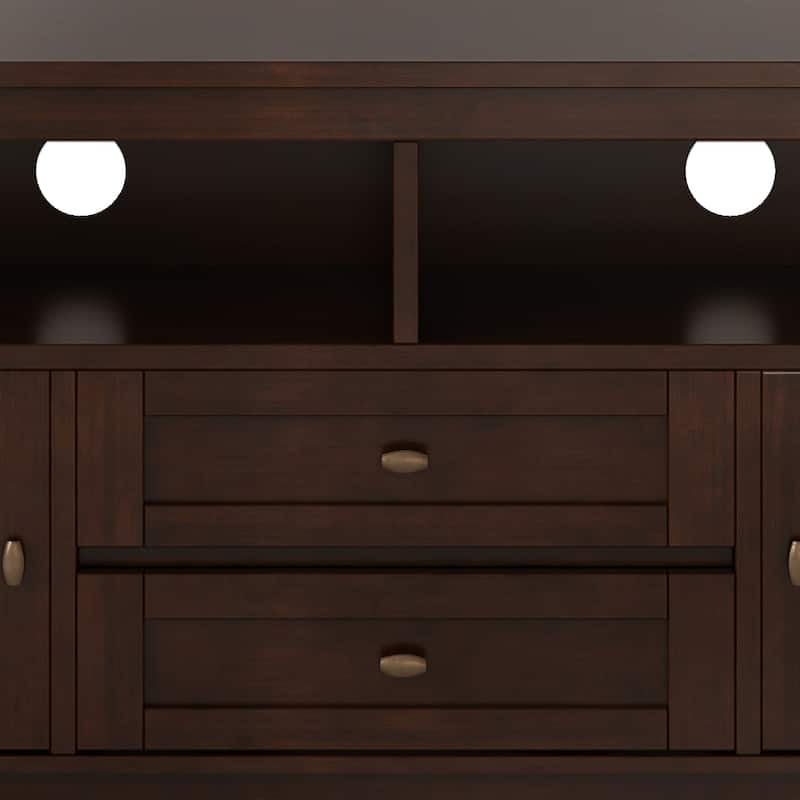 WYNDENHALL Norfolk SOLID WOOD 72 inch Wide TV Media Stand For TVs up to 80 inches - 72'' W x 17.5'' D x 26'' H