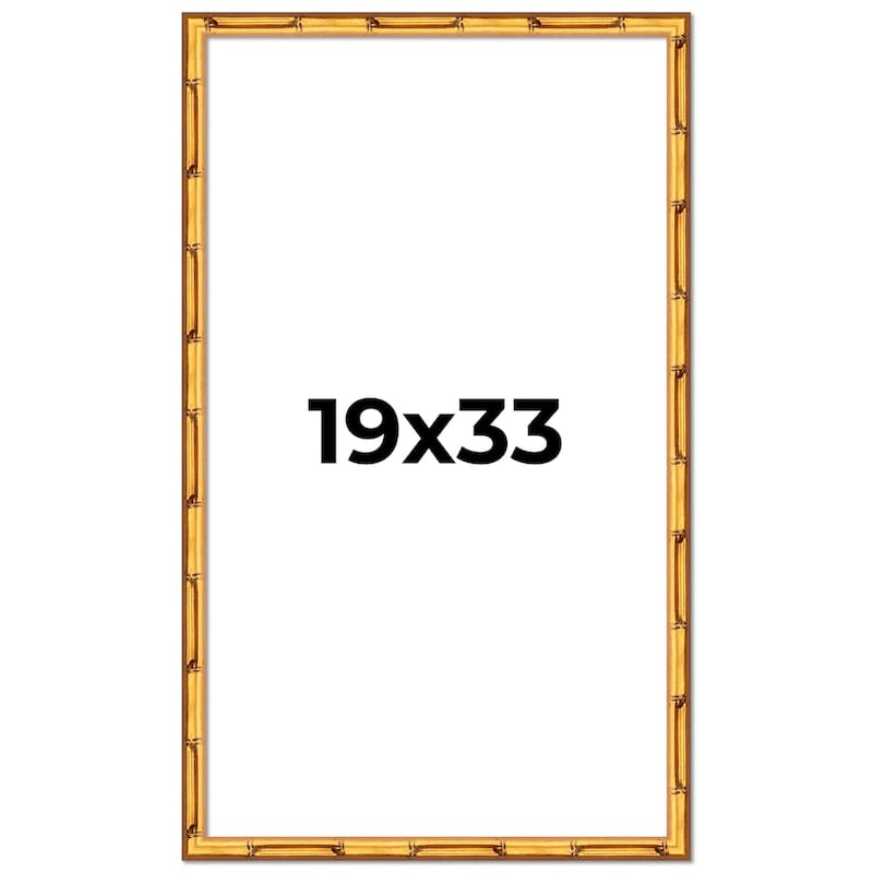 19x33 Frame Gold Bamboo Solid Wood Picture Frame | 1 Inch Moulding