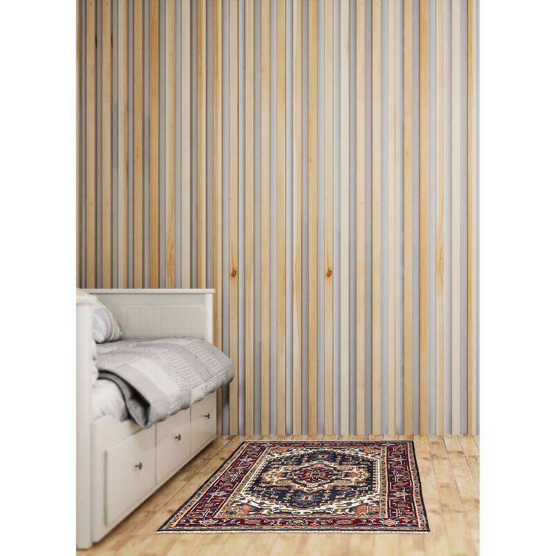 ECARPETGALLERY Hand-knotted Serapi Heritage Dark Navy Wool Rug - 4'0 x 5'10