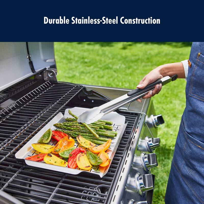 Henckels BBQ 2-pc Stainless Steel Grill Topper And Basket Set
