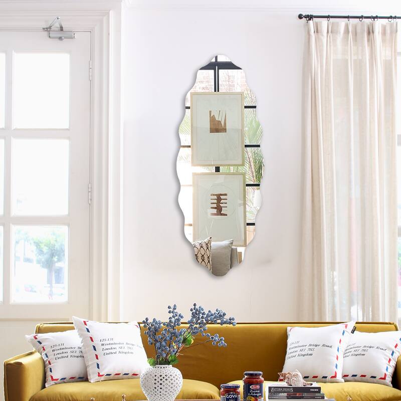 Oval Frameless Mirror - 49.2 x 19.7