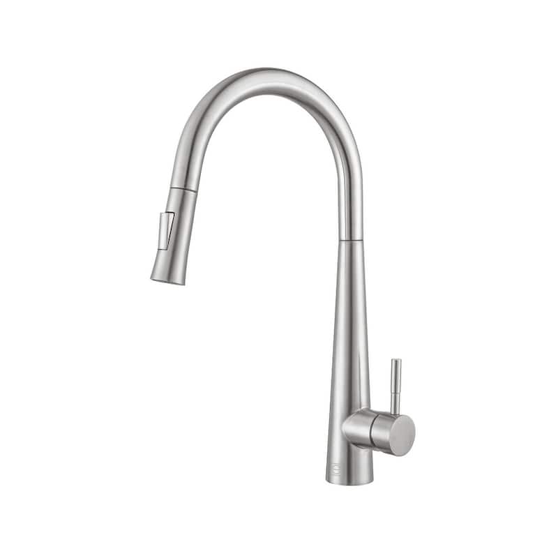 Elegant Lighting FAK-301 Lucas 1.8 GPM Single Hole Pull Down Kitchen - Brushed Nickel