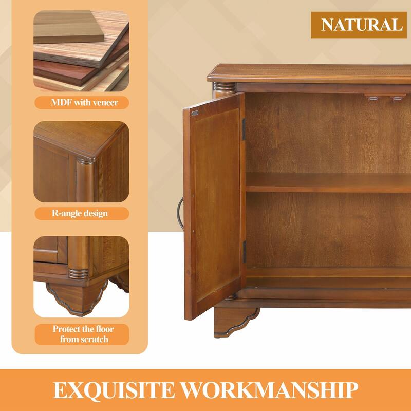 40" Retro Console Table with Adjustable Storage Shelf