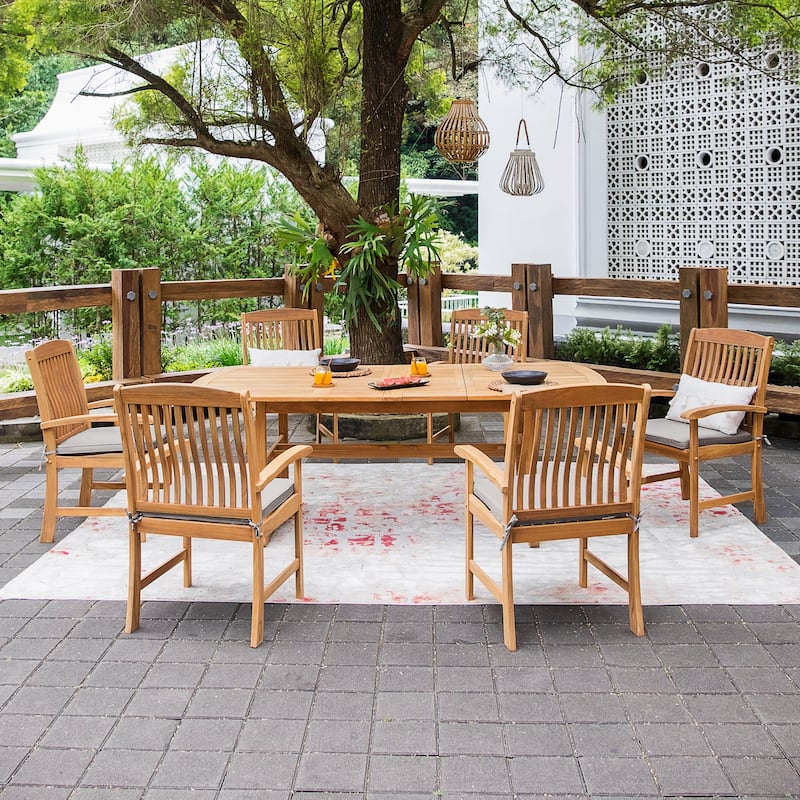 Cambridge Casual Chignik 7-piece Teak Patio Extendable Dining Set