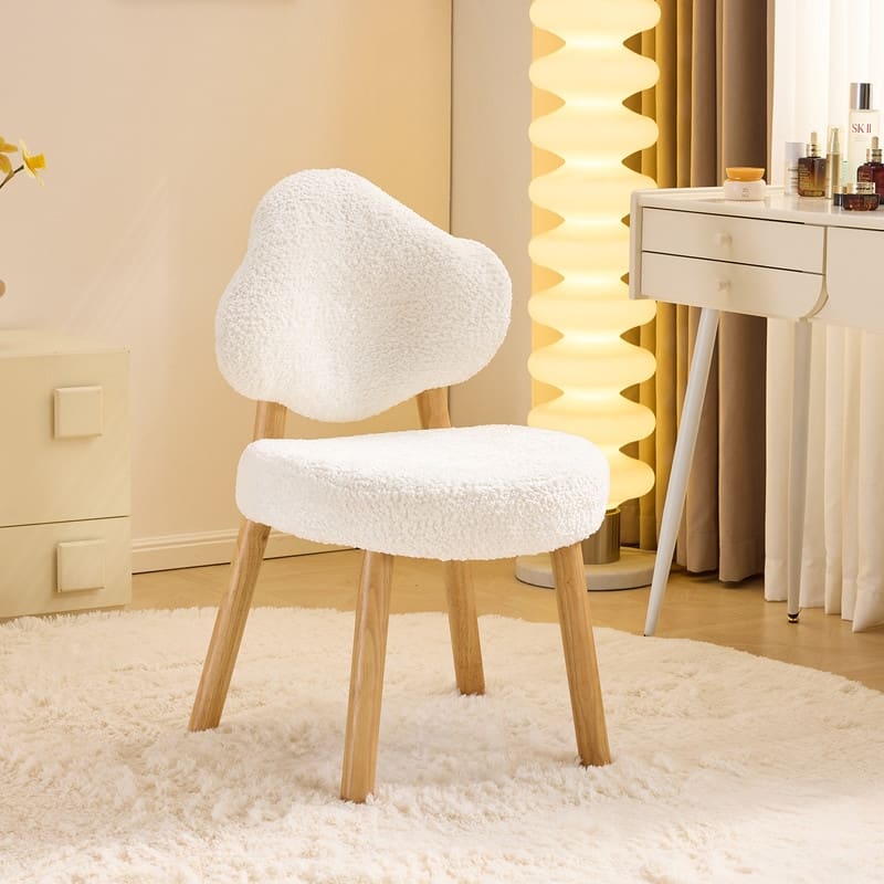 Cloud Puff Soft Accent Chair – Cozy Vanity & Lounge Chair - White