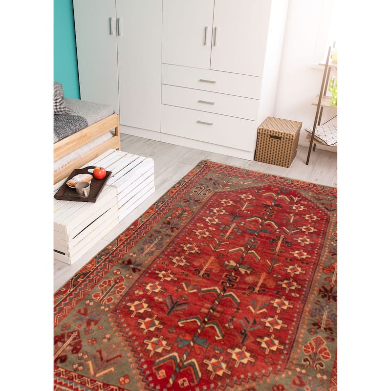 ECARPETGALLERY Hand-knotted Melis Red Wool Rug - 4'9 x 7'4