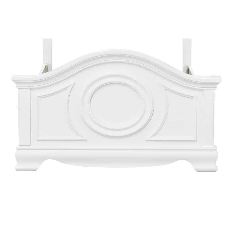 Twin Size Wood Panel Bed with Traditional Design and Bead Molding Detailing