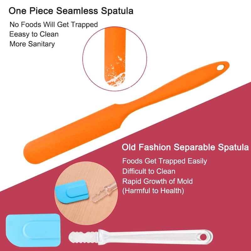 Silicone Heat Resistant Non-scratch Turner Non Stick Jar Spatula - 1pcs