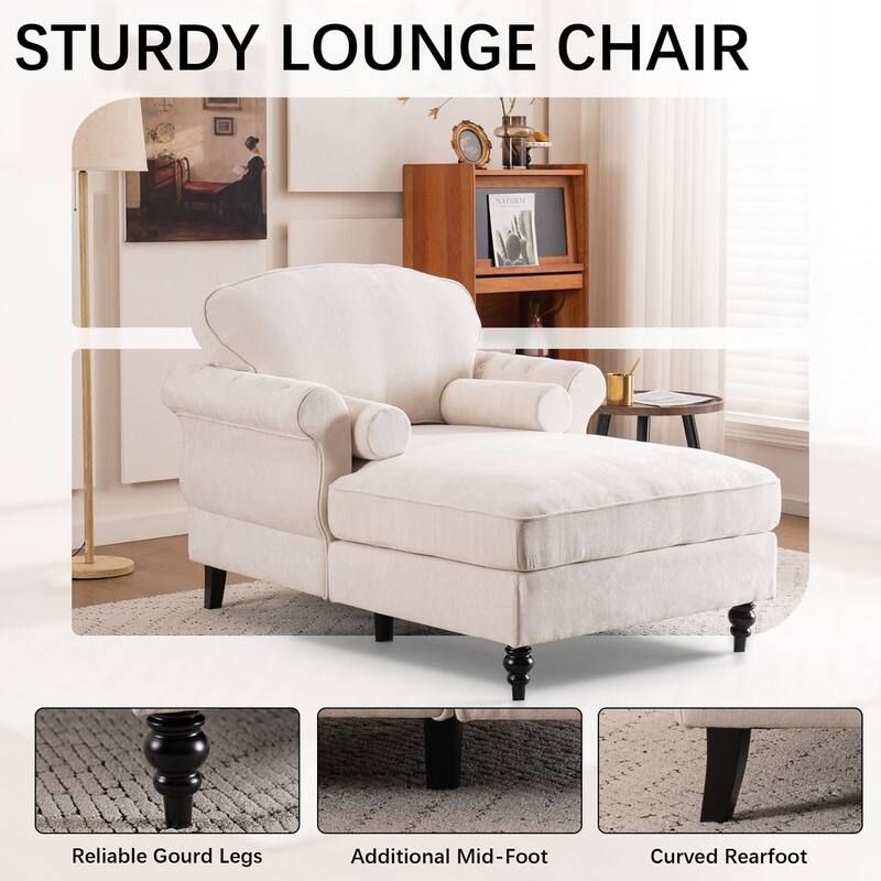43.3" Chenille Upholstered Sofa Lounge Chair