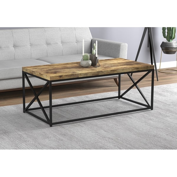 slide 2 of 4, Coffee Table 44L Brown Reclaimed Wood Black Metal - 44' x 22' x 17'