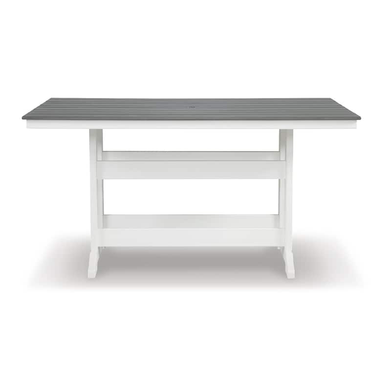 Signature Design by Ashley Transville White/Gray 5-Piece Outdoor Dining Package - 71.75" W x 37.5" D x 37" H