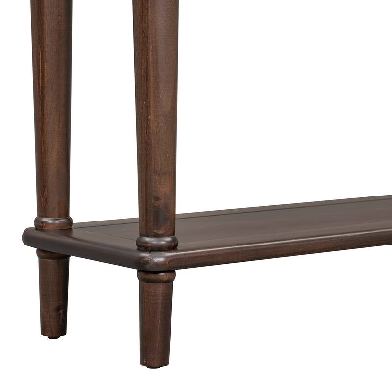 59.8" Retro Console Table with 4 Drawers and Open Shelf for Entryway, Living Room