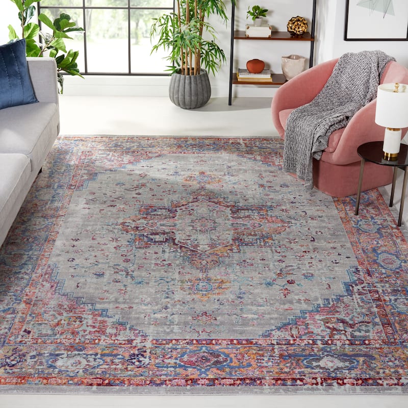 SAFAVIEH Valencia Remke Medallion Rug - 8' x 10' - Grey/Multi - 8' x 10'