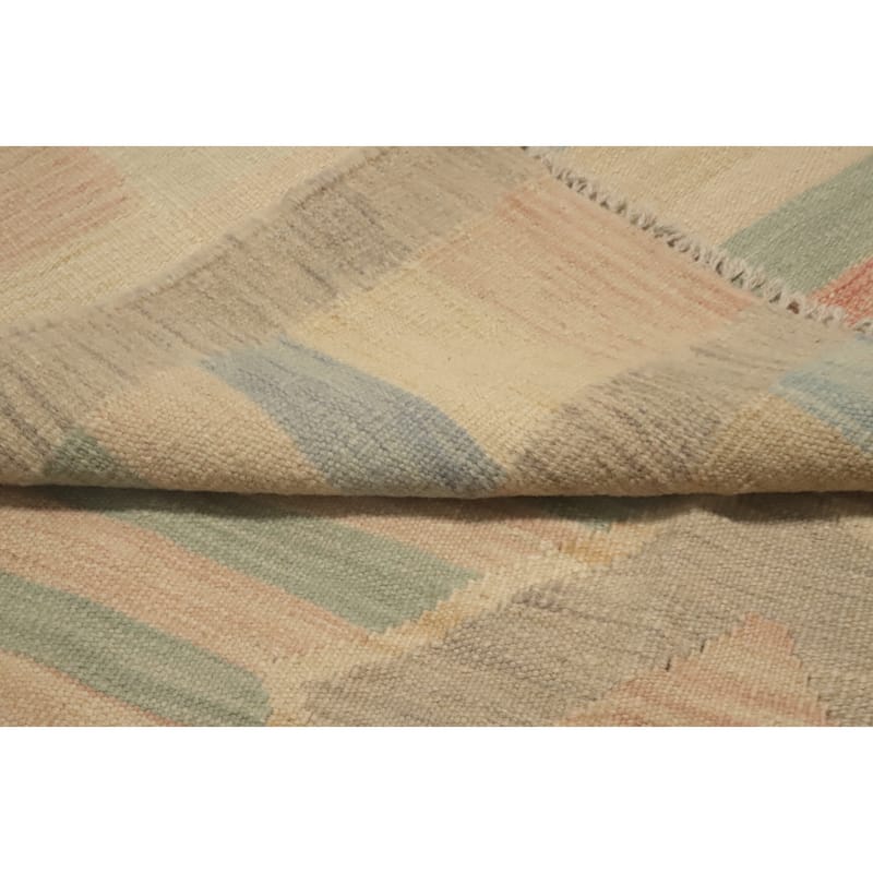 Hand Woven Oriental 100% Wool Carpet Southwestern Tribal Multi-Colored Kilim Area Rug - 6' 9'' X 5' 0''