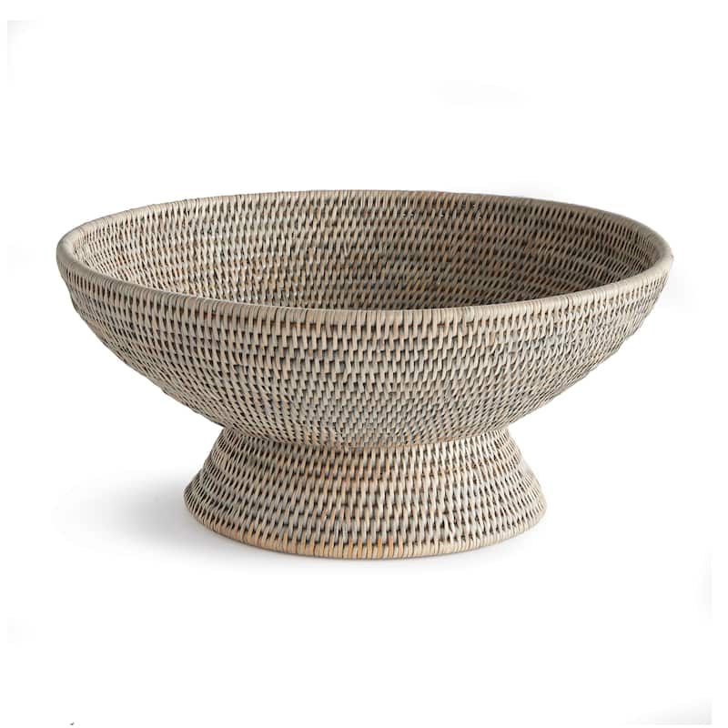 Burma Rattan Offering Bowl - Graywash