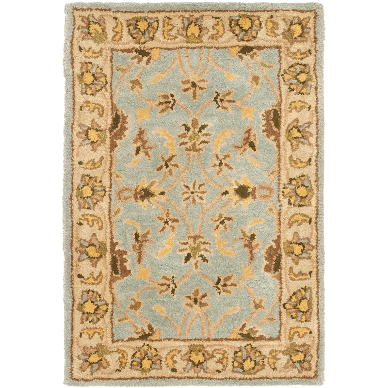 SAFAVIEH Handmade Heritage Turtoise Traditional Oriental Wool Rug - 2' x 3' - Light Blue/Beige