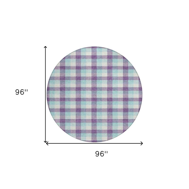 HomeRoots Plaid Transitional Rectangle Outdoor Rug