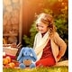 preview thumbnail 6 of 4, DolliBu Soft Baby Blue Rabbit Stuffed Animal with Pumpkin Plush Decor - 8 inches
