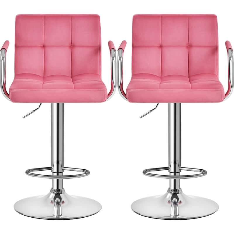 Yaheetech Bar Stools with 360-Degree Swivel and Adjustable Height- Set of 2