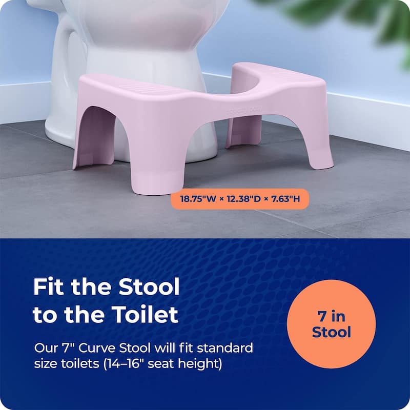 Squatty Potty The Original Bathroom Toilet Stool, 7 Inch Curve Lightweight with Sleek and Modern Design, Pink