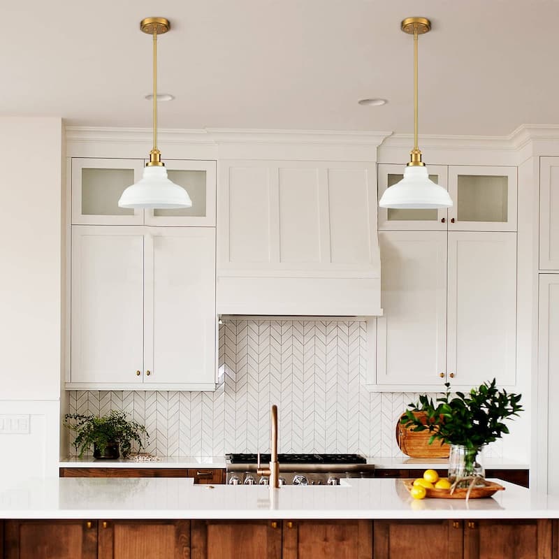 Como Modern Gold Pendant Light Fixture Kitchen Island with Dome Opal Glass