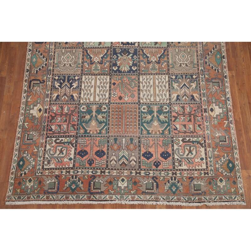Hand Knotted Oriental 100% Wool Carpet Traditional Garden Design Multi-Colored Bakhtiari Area Rug - 10' 5'' X 6' 8''