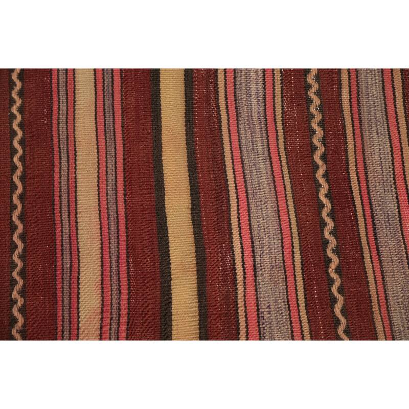 Hand Woven Oriental 100% Wool Carpet Southwestern Geometric Oranges & Rust Kilim Area Rug - 6' 8'' X 4' 9''